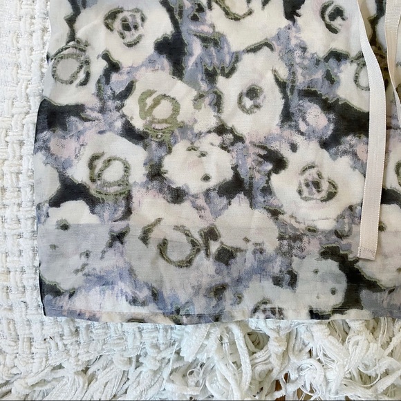 LOFT ann taylor floral print sleeveless ruffle waist tie mini dress sz 8 - Picture 5 of 6